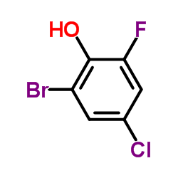 2-溴-4-氯-6-氟苯酚结构式