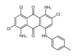 1,5-diamino-2,6,8-trichloro-4-(p-toluidino)-anthraquinone结构式
