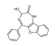 5-phenyl-3-hydroxy-1,3-dihydro-2H-benzofuro<3,2-e><1,4>diazepin-2-one结构式