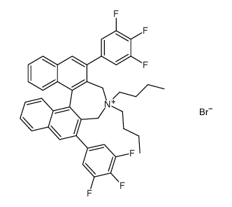 (11bR)-(–)-4,4-二丁基-4,5-二氢-2,6-双(3,4,5-三氟苯基)-3H-二萘[2,1-c:1′,2′-e]氮杂卓溴化物结构式