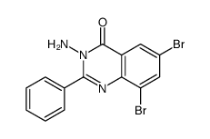3-amino-6,8-dibromo-2-phenylquinazolin-4-one结构式