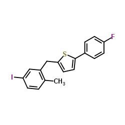 2-(4-氟苯基)-5-((5-碘-2-甲基苯基)甲基)噻吩结构式