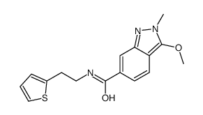 3-methoxy-2-methyl-N-(2-thiophen-2-ylethyl)indazole-6-carboxamide结构式