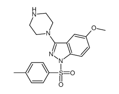 5-methoxy-1-(4-methylphenyl)sulfonyl-3-piperazin-1-ylindazole Structure