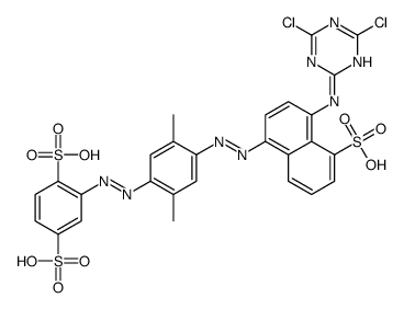 2-[[4-[[4-[(4,6-dichloro-1,3,5-triazin-2-yl)amino]-5-sulpho-1-naphthyl]azo]-2,5-dimethylphenyl]azo]benzene-1,4-disulphonic acid Structure