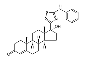 Androst-4-en-3-one, 17β-(2-anilino-4-thiazolyl)-17-hydroxy结构式