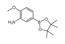 2-甲氧基-5-(4,4,5,5-四甲基-1,3,2-二氧硼杂环戊烷-2-基)苯胺结构式