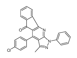 4-(4-氯苯基)-3-甲基-1-苯基茚并[1,2-b]吡唑并[4,3-e]吡啶-5(1H)-酮结构式