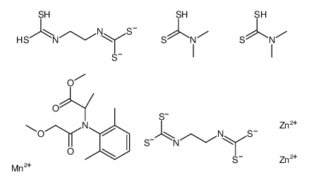 dizinc,N,N-dimethylcarbamodithioate,manganese(2+),methyl (2S)-2-(N-(2-methoxyacetyl)-2,6-dimethylanilino)propanoate,N-[2-(sulfidocarbothioylamino)ethyl]carbamodithioate Structure