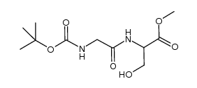 2-(2-tert-butoxycarbonylaminoacetylamino)-3-hydroxypropionic acid methyl ester Structure