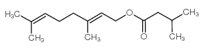 (E)-3,7-二甲基-2,6-辛二烯醇3-甲基丁酸酯结构式