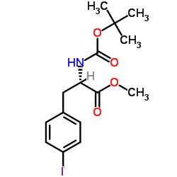 (S)-2-((叔丁氧基羰基)氨基)-3-(4-碘苯基)丙酸乙酯结构式