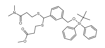 methyl 3-(((3-(((tert-butyldiphenylsilyl)oxy)methyl)phenyl)((3-(dimethylamino)-3-oxopropyl)thio)methyl)thio)propanoate结构式