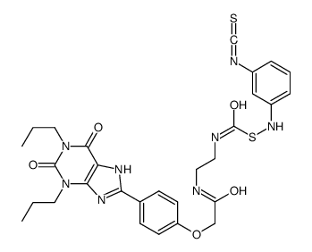 1,3-dipropyl-8-(isothiocyanatophenyl(aminothiocarbonyl-(2-aminoethylaminocarbonyl-(4-methyloxy(phenyl)))))xanthine structure