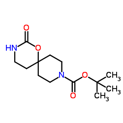 2-氧代-1-氧杂-3,9-二氮杂螺[5.5]十一烷-9-甲酸叔丁酯结构式