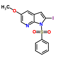 1-(Phenylsulfonyl)-2-iodo-5-Methoxy-7-azaindole Structure