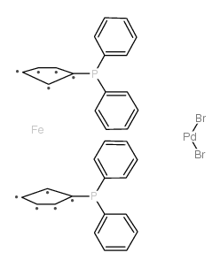 1,1'-二(联苯膦)二茂铁溴化钯(II)结构式