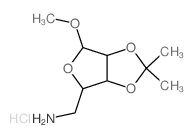 b-D-Ribofuranoside, methyl5-amino-5-deoxy-2,3-O-(1-methylethylidene)-, hydrochloride (9CI) Structure