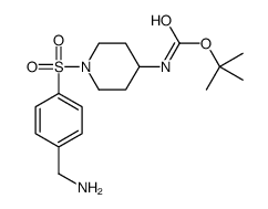 tert-butyl N-[1-[4-(aminomethyl)phenyl]sulfonylpiperidin-4-yl]carbamate Structure