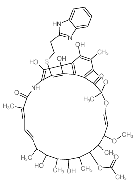 3-<2-Benzimidazolyl-(2)-aethylmercapto>-rifamycin SV结构式