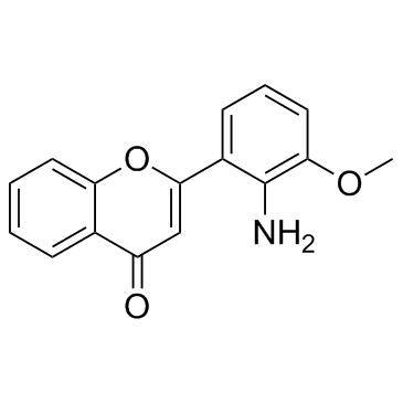 PD 098,059 (2-(2-氨基-3-甲氧基苯基)- 4H-1-苯吡喃-4-酮结构式