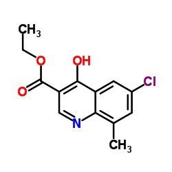 6-CHLORO-4-HYDROXY-8-METHYLQUINOLINE-3-CARBOXYLICETHYLESTER Structure