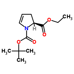 (S)-1-N-叔丁氧羰基-2,3-二氢-2-吡咯甲酸乙酯结构式