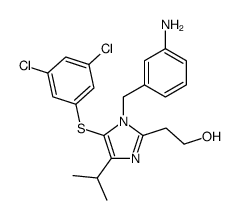 2-[1-[(3-aminophenyl)methyl]-5-(3,5-dichlorophenyl)sulfanyl-4-propan-2-ylimidazol-2-yl]ethanol结构式