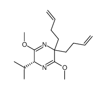 (R)-2,2-di(but-3-en-1-yl)-5-isopropyl-3,6-dimethoxy-2,5-dihydropyrazine结构式