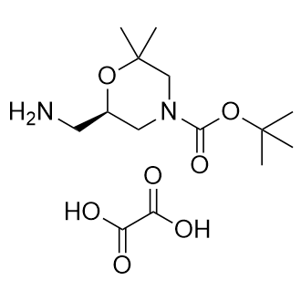 tert-Butyl (R)-6-(aminomethyl)-2,2-dimethylmorpholine-4-carboxylate oxalate Structure