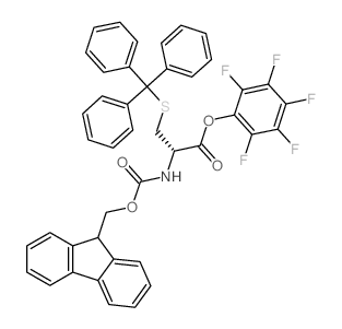 Fmoc-S-三苯甲基-D-半胱氨酸五氟苯基酯结构式