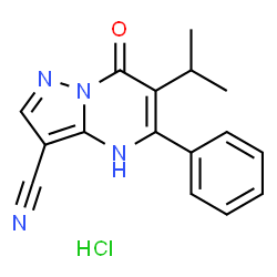 6-Isopropyl-7-oxo-5-phenyl-4,7-dihydropyrazolo[1,5-a]pyrimidine-3-carbonitrile hydrochloride Structure