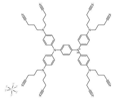 n,n,n'',n''-tetrakis[4-bis(3-cyanopropyl)aminophenyl]-p-phenylenediaminium hexafluorophosphate结构式