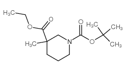N-Boc-3-甲基-3-哌啶甲酸乙酯结构式