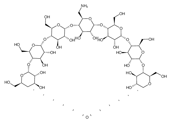 单-(6-氨基-6-去氧)-β-环糊精结构式