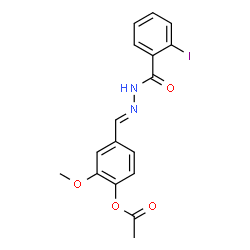 4-[2-(2-iodobenzoyl)carbonohydrazonoyl]-2-methoxyphenyl acetate结构式