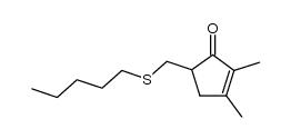 2,3-dimethyl-5-(pentylsulfanylmethyl)cyclopent-2-en-1-one结构式