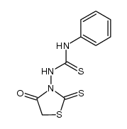 3-(3-phenylthioureido)thiazolidine-2-thion-4-one结构式