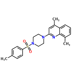 4,8-Dimethyl-2-{4-[(4-methylphenyl)sulfonyl]-1-piperazinyl}quinoline结构式