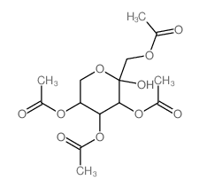 .beta.-D-Fructopyranose, 1,3,4,5-tetraacetate structure