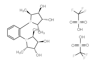 (+)-1,2-双[(2S,5S)-2,5-二甲基-(3S,4S)-3,4-二羟基磷]苯 双三氟甲磺酸盐结构式