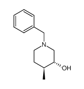 trans-4-Methyl-1-(phenylmethyl)-3-Piperidinol结构式