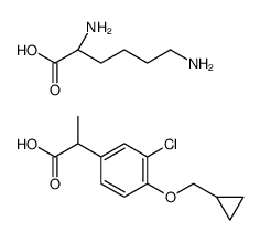 2-[3-chloro-4-(cyclopropylmethoxy)phenyl]propanoic acid,(2S)-2,6-diaminohexanoic acid Structure