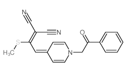 Propanedinitrile,2-[1-(methylthio)-2-[1-(2-oxo-2-phenylethyl)-4(1H)-pyridinylidene]ethylidene]- Structure