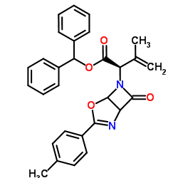 Diphenylmethyl (2R)-3-methyl-2-[3-(4-methylphenyl)-7-oxo-4-oxa-2,6-diazabicyclo[3.2.0]hept-2-en-6-yl]-3-butenoate Structure
