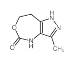 3-Methyl-1,4,7,8-tetrahydro-5H-pyrazolo(4,3-d)(1,3)oxazepin-5-one结构式