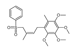 1-((E)-4-BENZENESULFONYL-3-METHYL-BUT-2-ENVYL)-2,4,5-TETRAMETHOXY-6-METHYL BENZENE结构式