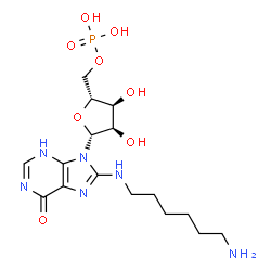 8-((6-aminohexyl)amino)inosine 5'-monophosphate结构式