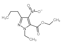 1-乙基-4-硝基-3-丙基-1H-吡唑-5-羧酸乙酯结构式
