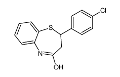 2-(4-chlorophenyl)-3,5-dihydro-2H-1,5-benzothiazepin-4-one结构式
